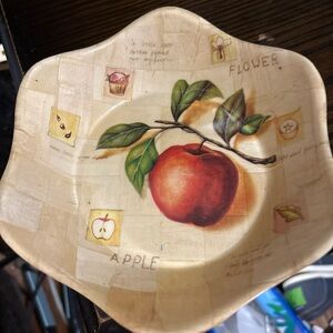 Floral Apple Design Square Plate
